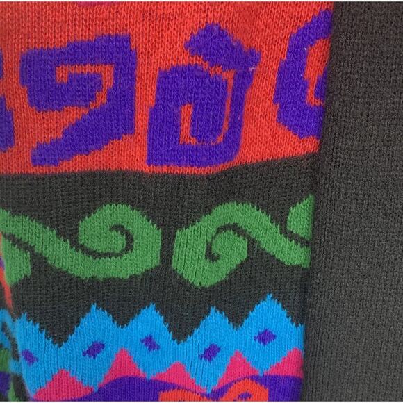 Vintage 1980's JJ Browne USA Cardigan Sz L Pop Art Graphic New Wave Sweater - Picture 4 of 6